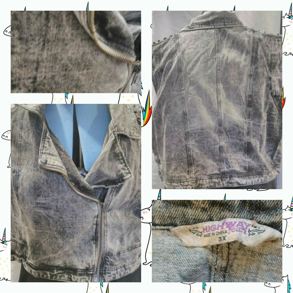 Gray Denim Vest Size 3X